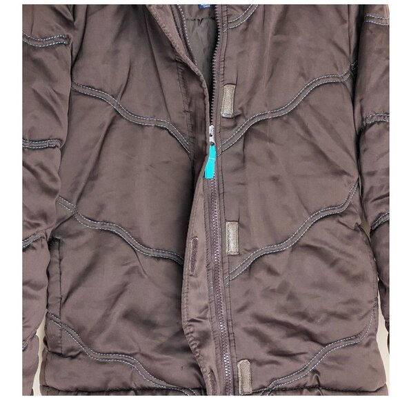 Rothschild Brown with Turquoise Trim Quilted Winter Coat GIRLS Size Large/14 - Picture 4 of 8